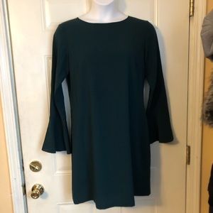 Dark Green Bell-Sleeved Dress